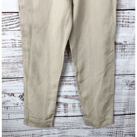 & Other Stories Paris Atelier Women's Linen Tapered Casual Pants Cream Size 6 - Picture 3 of 12